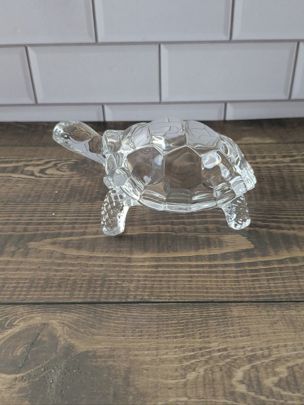 Vintage Cristal D’Arques Heavy Glass Lead Crystal Turtle Figurine